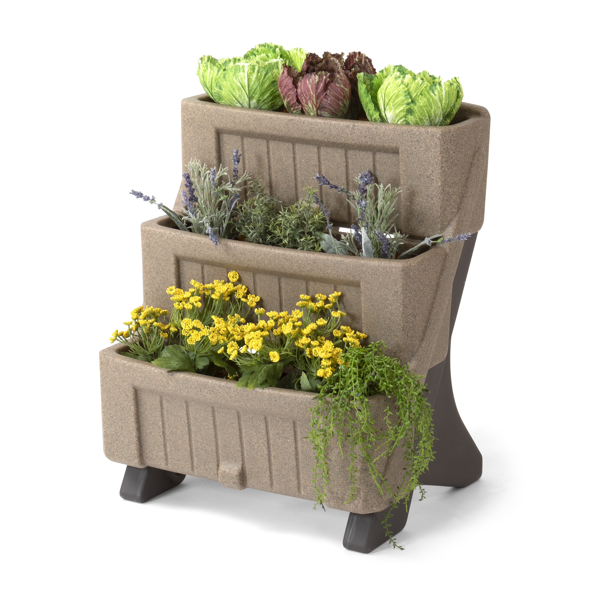 Simplay3 Company 3-Level Herb Flower Garden Planter - Plastic, Espresso, Model# 420070-01